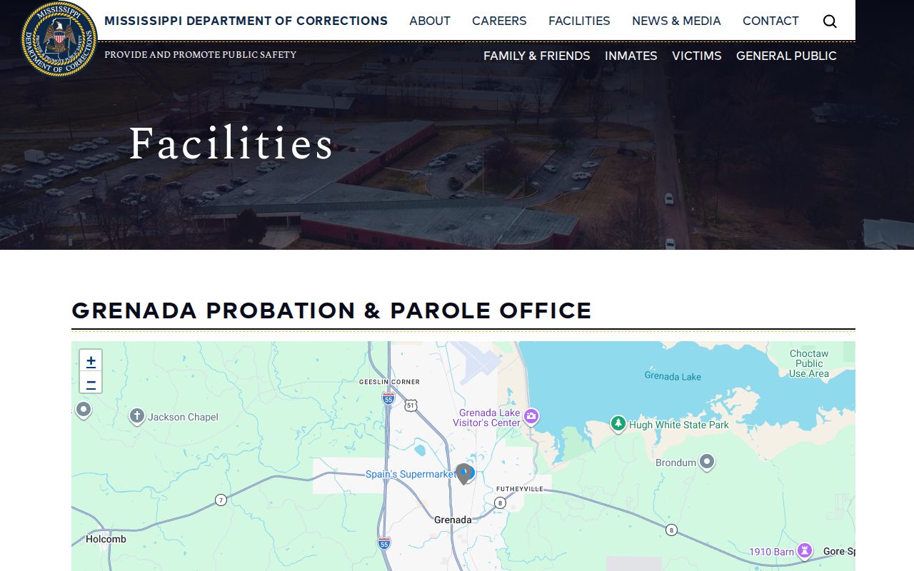 Grenada County probation and parole office contact page